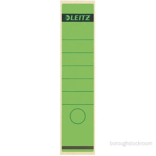 Leitz Bakgrund självhäftande för standard och hårdpappmappar, 10 stycken, 80 mm ryggbredd, långt brett format, 62 x 285 mm, papper, grön, 16400055 4002432302284