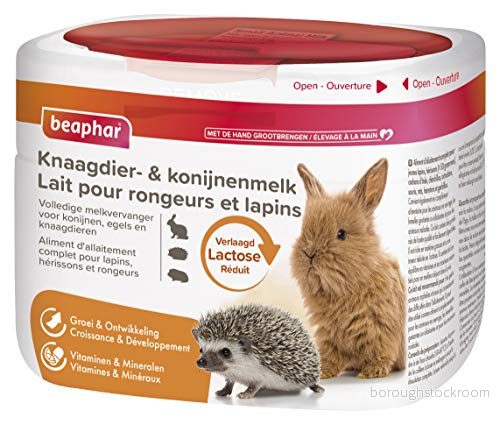 BEAPHAR Formell mjölkpulver för gnagare och kanin helfoderfoder minskat laktoshalt tillväxt utveckling vitaminer mineraler 200 g 8711231121441