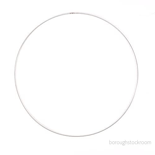 Vaessen Creative Metallring Ø 35 cm x 3 mm i Färgen Silver Stålring Cirkel Dekoring Metall för Pyssel, Torkade Blommor, Makramé, Drömfångare, Mobiler och Väggdekoration 8716052008155