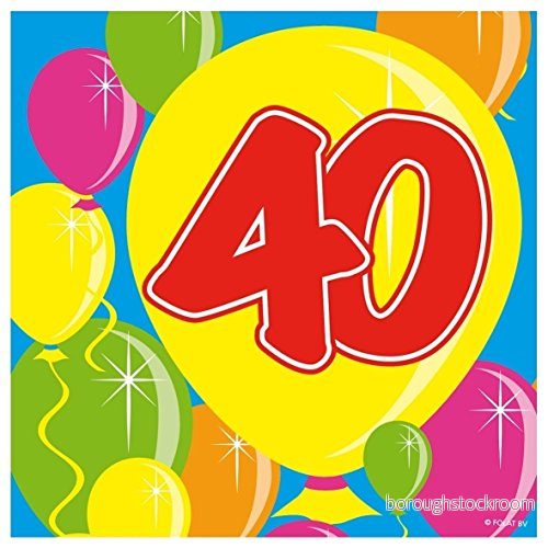 20 st. servetter nummer 40 födelsedag jubileum 8714572046077