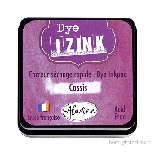 Aladine Izink Dye Cassis bläck snabbtorkande för stämplar och schabloner scrapbooking kreativ korttillverkning franskt storlek M 5 x cm färg lila vinbär 3660016192587