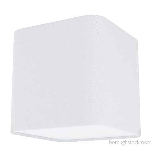 EGLO taklampa Posaderra, 1 flamig modern, vardagsrumslampa av stål, textil och plast i vitt, kökslampa, golvlampa med E27 fattning, L x B 14 cm 9002759992996