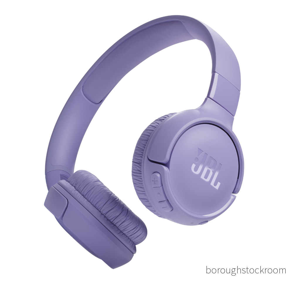 JBL Tune 520 BT trådlösa On ear hörlurar med Bluetooth 5.3 teknik, Pure Bass ljud, 57 timmars batteritid och handsfree hantering, lila 6925281964756