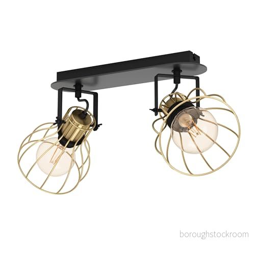EGLO Sambatello Taklampa 2 lampor Svart/Guld 9008606243648