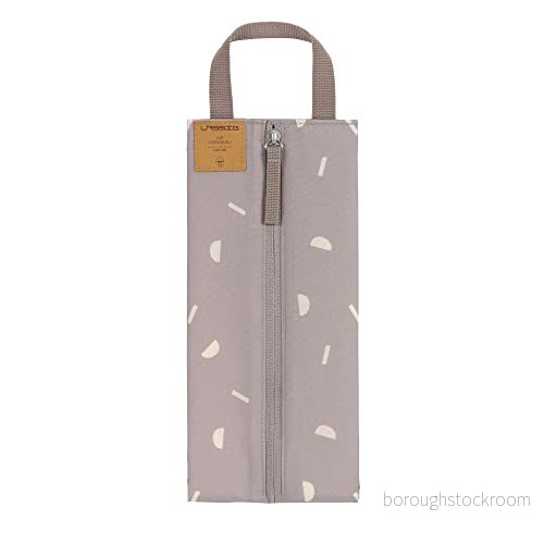 LÄSSIG Baby barn isolierbeutel Flaschentasche Kleine Kühltasche med isoliertem Stauraum/Isolerad påse, Block Taupe, Kompakt 4042183986470