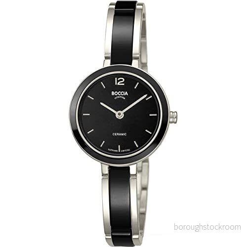 Boccia Analog kvartsklocka för kvinnor med titanarmband 333 02, silver 4040066267852