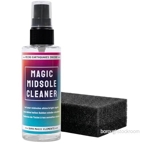 Bama Magic Cleaner Kit för skorengöring, rengöringsspray sulor, biologiskt nedbrytbar sneakerrengöring, 100 ml svamp 4053201060683
