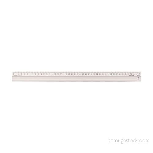 Vaessen Creative Metalllinjal av aluminium 45 cm, för säker mätning, skärning olika material och pyssel med papper, halkskydd, högerhänta 8716052228911
