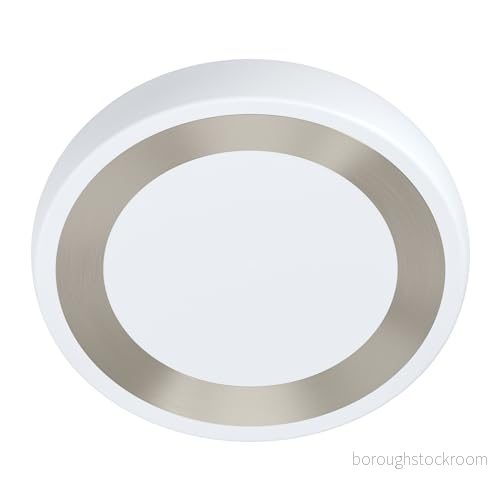 EGLO LED taklampa Ruidera, 1 lampa taklampa, vardagsrum, modern, kök av stål och plast, halllampa tak i vitt, silver, Ø 48 cm 9002759991081