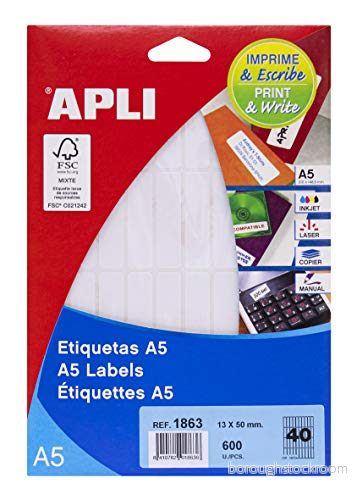APLI 71y18 etiketter vit tryckt 13 x 50 mm 8410782018636