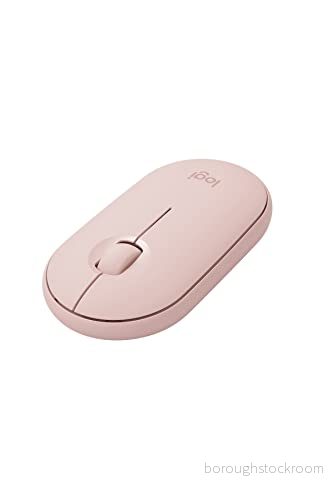 Logitech Pebble trådlös mus med Bluetooth eller 2,4 GHz mottagare. En tyst, smal datormus tyst klick för bärbara dator, Notebook, iPad, PC, Mac och Chromebook Rosa 5099206085664