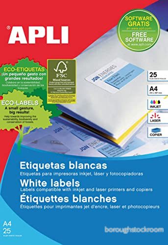 Etiquettes pour Imprimante Apli Blanc 63,5 x 38,1 mm 25 Volets 8410782019923
