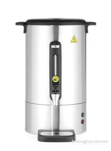 HENDI Perkolator, Kaffebryggare, Mattsvart Belagd Rostfritt Stålkåpa, Med Polypropylenhandtag Och Lock, 13 L, 1650 W, 320 X (H) 530 Mm, Stål, Polypropylen, Silver 8711369211441