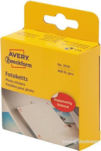 AVERY Zweckform 3516 fotolim 400 stycken (12 x 12 mm, fotokedjor, fotoklistermärken, dubbelsidig självhäftande, självhäftande kuddar för scrapbooking, fotoalbum, bulletjournal, bilder, i praktisk 4004182035160