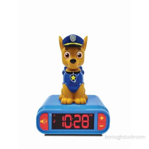Lexibook, Paw Patrol, Chase Nattlampa väckarklocka, Ljud och Melodier, LCD bakgrundsbelyst skärm, Självlysande, Snooze, Blå, RL800PA 3380743081151