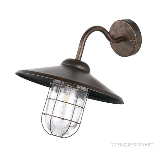 EGLO utomhusvägglampa Melgoa, 1 flammig utomhuslampa, vägglampa av galvaniserat stål och glas, färg: antik koppar, eluttag: E27, IP44 9002759948634