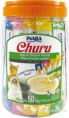 INABA Churu Kattgodis, Tonfisk och Kyckling, 14 g x 50 stycken 8859387701596