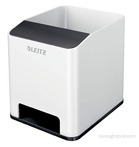 Leitz WOW Pennställ med ljudförstärkning, vit/svart, 53631095 4002432122110