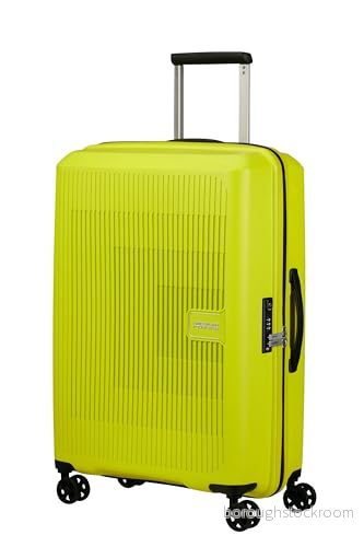 American Tourister Aerostep Spinner M, Erweiterbarer Koffer, 67 cm, 66.5/72.5 L, Grün (Light Lime) 5400520207746
