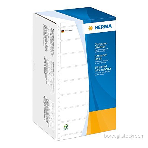 HERMA 8294 datoretiketter, ändlösa (147,32 x 73,8 mm, papper, matt, 1 banig) självhäftande, permanenta PC etiketter, 4 000 klistermärken, vit 4008705082945