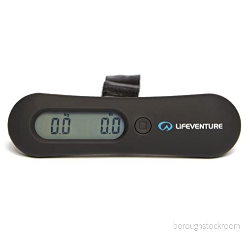 Lifeventure Bagagevåg bärbar digital viktvåg för resor resväska vägare med tara funktion maxkapacitet 50 kg, svart 5031863770101