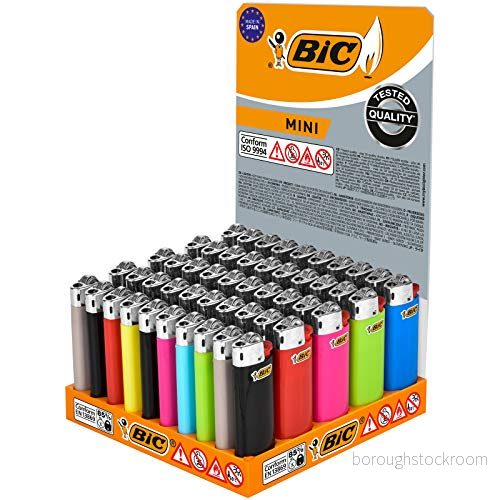 BIC Mini Flint tändare i olika färger, bricka med 50 stycken 3086125002805