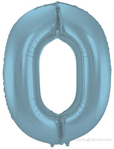 Folat Folieballong Siffror 0 Pastellblå Metallic Matt 86 cm 8714572659406