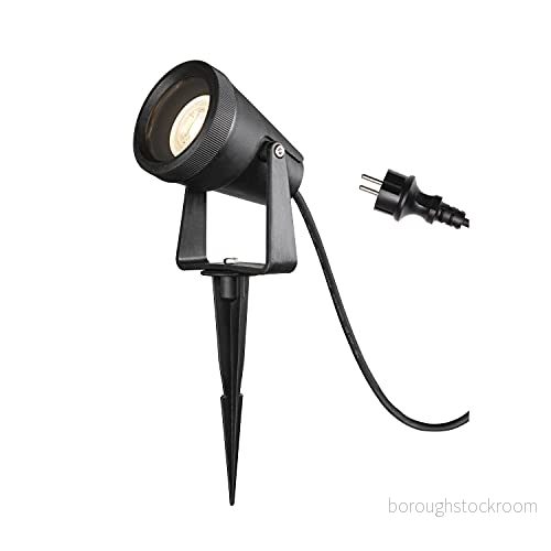 SLV Jordspett lampa SAMRINA SP single QPAR51/utomhuslampa för belysning av trädgård, terrass, växter, vägar, damm, LED utomhuslampa, utomhusstrålkastare/GU10 IP65 7 W svart, 1004757 4024163249072