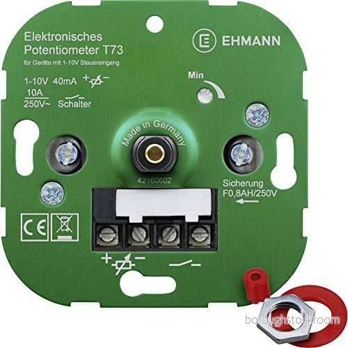 EHMANN elektronisk potentiometer, styrström: max. 40 mA, för dimning av lampor med elektroniska förkopplingsanordningar (EVG) eller andra enheter styrspänning 110 V 4012096730002