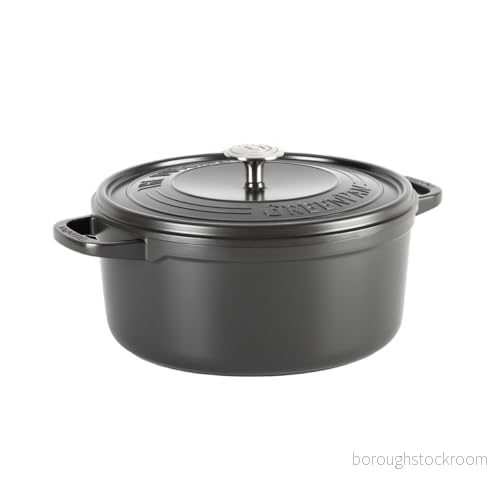 GreenPan Fjädervikter hälsosam keramisk non-stick holländsk ugn, 22 cm/3 liter, gjutjärnsgryta med lock, PFAS-fri, induktion, ugnssäker, grå 4895156690405