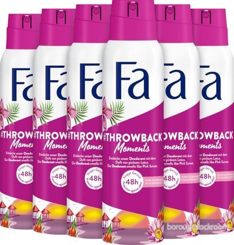 6 pack Fa Deodorant Spray Throwback Moments Pink Sunset 150 ml 4015100526967