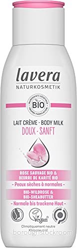 lavera Milk Cream Doux naturkosmetika vegan ekologisk vild ros och ekologiskt sheasmör certifierad 200 ml 4021457637577