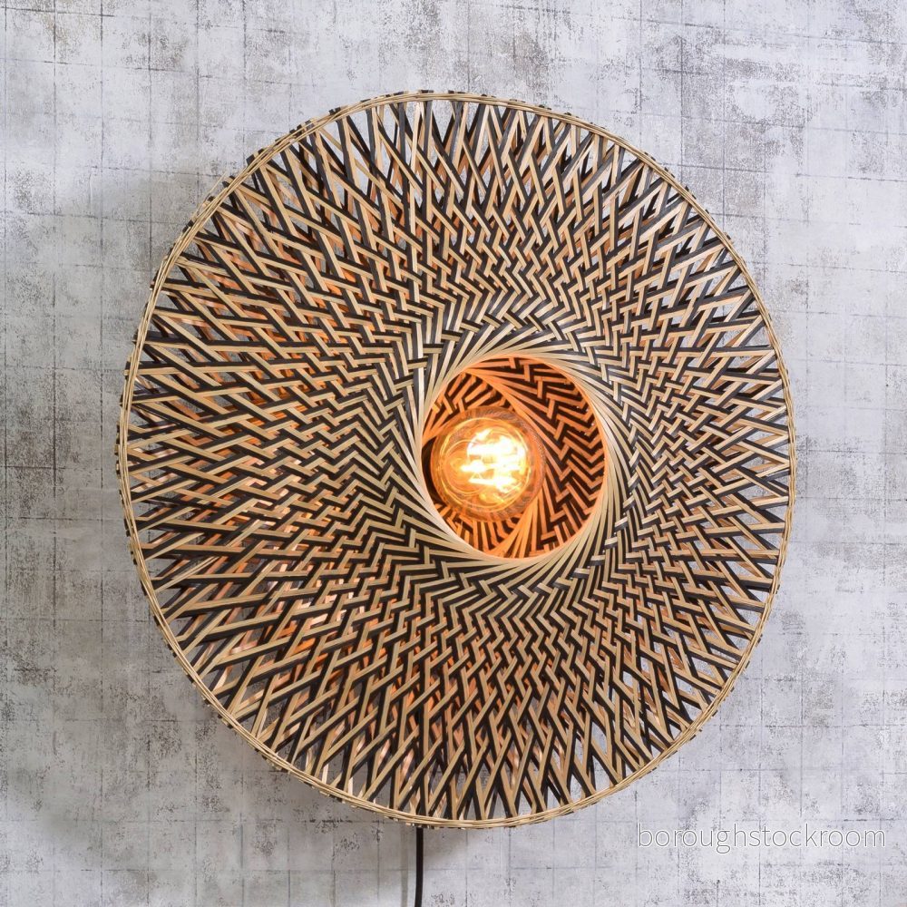 GOOD & MOJO Bali vägglampa av bambu, Ø 60 cm 8716248085724