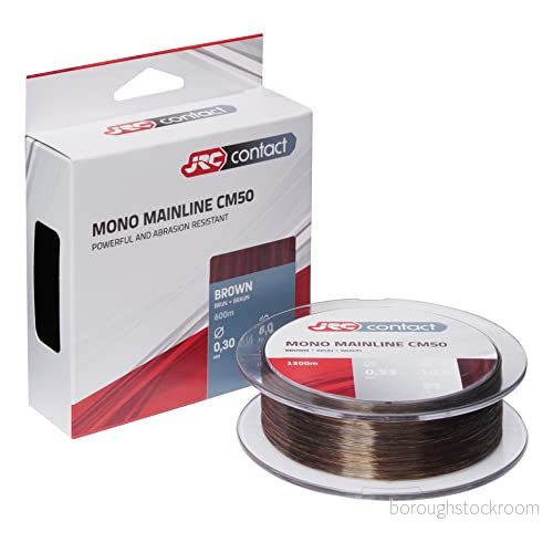 JRC Contact CM50 Monofilament fiskelina, hög stötbeständighet och knutstyrka, brun färg med låg vis, designad för att hjälpa dig fånga stor karp 43388499431