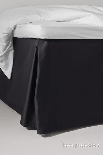 Jotex Zack Satin Volant sängskydd, 100% högkvalitativ ekologisk bomull, sängkjol, höjd 60 cm, svart 160 x 200 cm 7325902707387