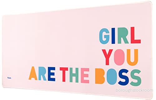 Fisura XXL Gaming Matta, Extra Stor Med HalksÀker Botten, Desktop 80 x 35 cm (Girl Boss, Rosa) 8435436724060