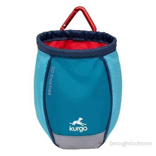 Kurgo Go Stuff It Treat Bag, Handsfree Training Dog Pouch, Inkluderar bältesklämma och karbinhake, maskintvättbar, blå/röd 813146016725