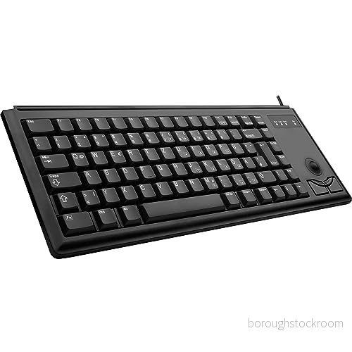 CHERRY Compact Keyboard G84 4400, internationell layout, QWERTY tangentbord, trådbundet mekaniskt ML mekanik, integrerad optisk styrkula plus 2 musknappar, svart 4025112062896