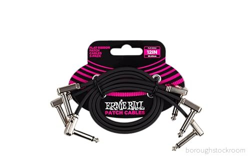 Ernie Ball 12 inch Flat Ribbon Patch Cable 3 Pack 749699101826