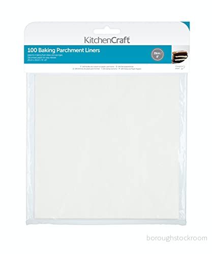 KitchenCraft Fyrkantiga Bakplåtspapper med Non Stick Beläggning, 20 cm x cm, Vita, 100 Pack, KCSILPAPSQ8 5028250745965