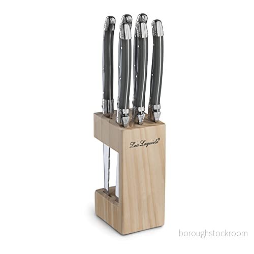 Lou Laguiole Tradition 6 Steak Knives + Knife Block Anthracite 3546698943603 Lou Laguiole Tradition 6 Steak Knives + Knife Block Anthracite 3546698943603