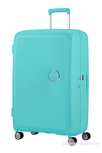 American Tourister Soundbox Spinner expanderbar resväska, Poolside blå, 77/28 TSA EXP, L (77 cm 110 L) 5400520057662