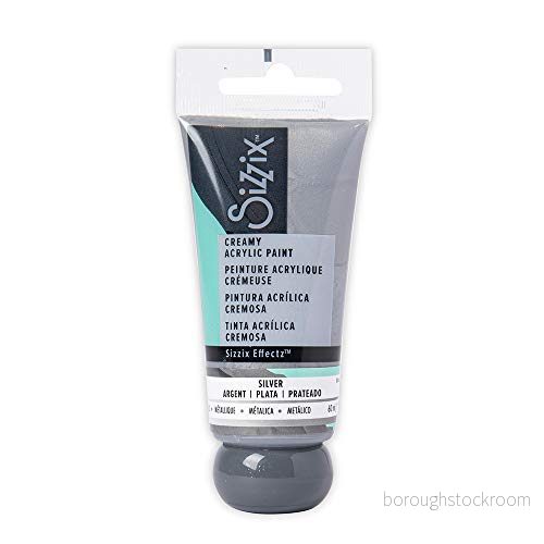 Sizzix Effectz krämig metallisk akrylfärg silver 60 ml, 664561, en storlek 630454261490