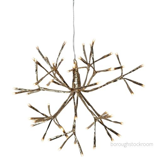 Eglo LED juldekoration utomhus, hängande dekoration jul i guld, utomhus fyrverkerisslinga med kabel, iskristalllampa varm vit, ljusstjärna Ø 30 cm, IP44 9008606237555
