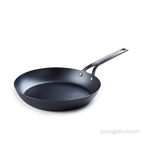 BK svart stål förkryddad 30 cm kolstål stekpanna stekpanna, lämplig för induktion, ugn och broiler säker upp till 350C, hållbar professionell, 8718311316681