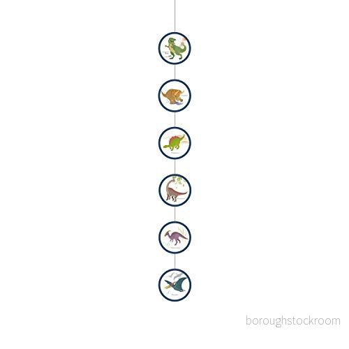 Amscan 9903987 dekorativ hängare, Happy Dinosaur, 4 stycken, papper, 130 cm, hängande dekoration 13051874087