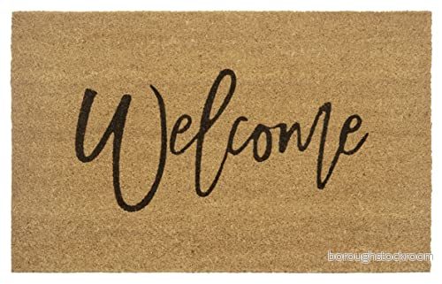 Hanse Home Mix Mats Kokos, dörrmatta för inomhus och utomhusbruk, 45 x 75 cm, golvmatta, kosmatta, smutssamlande matta, Welcome design, väderbeständig, halkfri entré natur 4262377772287