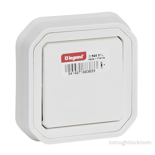 LEGRAND, Plexo nytt skydd för våtrums ytmonterad 1 vägs växelbrytare, montering med kontaktklämmor, IP55 IK07, 10 ampere, 250 volt, färg: vit, 069751L 3414971883833