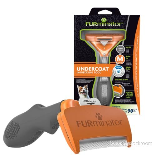 Furminator T691655 deShedding Tool Hundborste för Korthåriga Medelstora Hundar, 9 23 kg, Orange/Grå 4048422141068