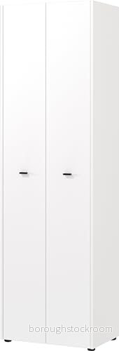 Germania Garderobskåp 2127-513 GW-Lucena, i vit/ek, med utdragbar klädstång, 59 x 198 40 cm (B H D) 4005949212756